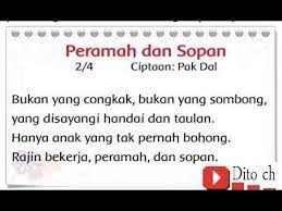 Lagu Tematik Peramah Dan Sopan Kelas 2 Youtube