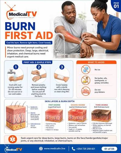 Minor burn first aid treatment steps