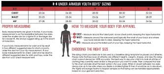 prototypical size chart for youth under armour under armour