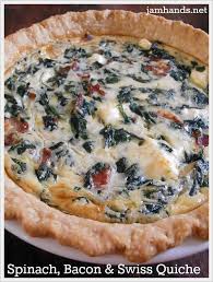 Spinach Bacon Cream Cheese And Swiss Quiche Recipes Quiche Recipes Food