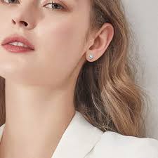 Boucles D'Oreilles Femme Argent 925 Carrée Princess Collier Femme Une