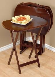 Wooden Folding Dinner Tv Serving Tray End Night Table Stackable Furniture Set Tv Tray Table Tv Tray Set Table Serving Tray
