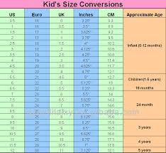 Grade School Shoes Size Chart Thelifeisdream