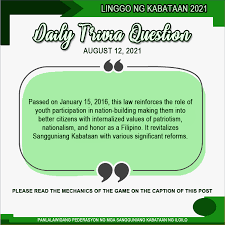 Rd.com knowledge facts there's a lot to love about halloween—halloween party games, the best halloween movies, dressing. Sk Iloilo Provincial Federation Daily Trivia Question No 12 August 12 2021 Passed On January 15 2016 This Law Reinforces The Role Of Youth Participation In Nation Building Making Them Into Better