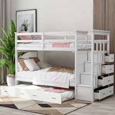 euroco twin over twin bunk bed with trundle storage drawers white walmart com bunk bed with trundle twin bunk beds trundle bed