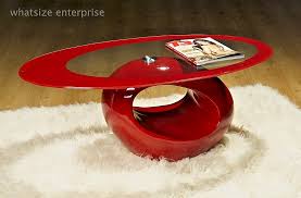 Selling my glass coffee and end tables. Red Oval Glass Coffee Table Contemporary Modern Retro For Sale Online Ebay