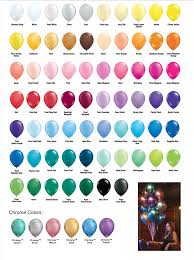 Color Chart Qualatex Latex Balloons Fly Me To The Moon