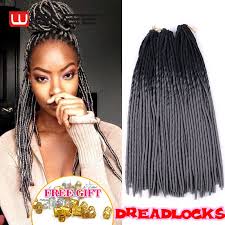 Black And Gray Ombre Braiding Hair 20 Pouce Ombre Gris Faux Col Crochet Tresse Dreadlocks Cheveux Synthetique Crochet Tresses 20 Racines Unique Idees De Coiffures Dreadlocks Idees Cheveux Longs