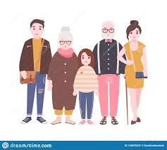 Más de 1000 imágenes sobre imagenes sobre la familia en. Familia Feliz Con La Muchacha Del Abuelo De La Abuela Del Padre De La Madre Y Del Nino Que Se Une Historieta Divertida Linda Ilustracion Del Vector Ilustracion De Plano Abuelo