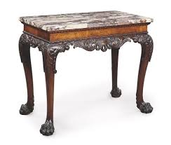 A George Ii Mahogany Side Table Circa 1740 The Rectangular Breche Violette Marble Top Above An Chippendale Furniture American Furniture Traditional Furniture