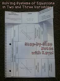 Solving Systems Of Equations In Two And Three Variables With This Comprehensive Note T Systems Of Equations Math Interactive Notebook Interactive Math Journals