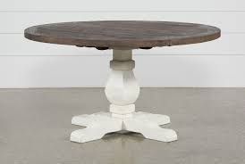 Round pedestal farmhouse dining table. Brentwood Round Dining Table Living Spaces