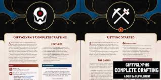 Things i drew up in homebrewery for d&d 5e! Giffyglyph On Twitter It Is Done Giffyglyph S Complete Crafting V0 1 Is Now In Early Access And Ready To Run These 15 Pages Help You To Add Immersive Crafting To Your Dnd 5e Games
