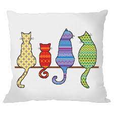 Cat cross stitch pattern, home is where the cats are, quote and cute kittens, easy modern cross stitch pattern (pdf) lilypatternstudio. Cross Stitch Pattern Mexican Pillow I