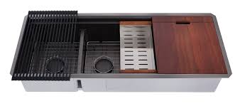 Maybe you would like to learn more about one of these? Enthous Workstation 48 Inch Undermount 16 Gauge Double Bowl Nano Black Stainless Steel Kitchen Sink W Integrated Ledge 15mm Tight Radius Premium Accessories Bundle