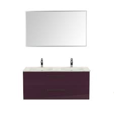 Meuble De Salle De Bains Pour 2 Vasques 120cm Aubergine Luxy Les Meubles Sous Vasques Meuble Meuble De Salle De Bain Mobilier De Salon Meuble Sous Vasque