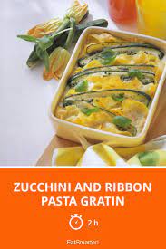 Zucchini And Ribbon Pasta Gratin Recipe In 2021 Ribbon Pasta Healthy Dinner Recipes Healthy Pastas