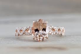 The trend for increased demand for rose gold. 14k Rose Gold Elongated Oval Cut Morganite Diamond Infinity Twist Enga Brilliant Facets