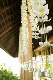 Frangipani And Tea Light Garland Frangipani Wedding Wedding Flowers Frangipani