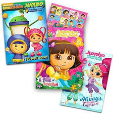 We came across some awesome free printables at nickjr.com that include coloring pages, games, and learning activities, organized by theme, age, and show. Genrc Nickelodeon Jr Coloring Book Set 3 Books Featuring Shimmer And Shine Team Umizoomi And Dora Includes Dora Stickers Nickelodeon Jr Coloring Book Set 3 Books Featuring Shimmer And