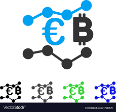Euro Bitcoin Charts Flat Icon