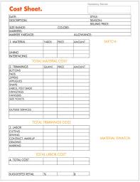How To Business Planning Worksheet Cost Sheet For Fashion Industry Use Cost Sheet Fashion Business Plan Sewing Measurements