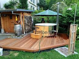 Badefass Gfk Larche Mit Integrierter Ofen Wellness Royal Andreas Block Konigswinter Deutschland Liebe Badefass Hinterhof Terrassen Designs Garten Terrasse