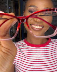 MODEL ROCKING ANTI BLUE LIGHT WUNMI FRAME IN WINE 😍😍😍, 7,000 only ,  Light Weight 😍😍😍, Perfect For Prescription Glasses 😍😍😍, Non Tarnish  😍😍😍, Comes In A Protective Pouch With Soft Wipes 😍😍😍, 100% Value ...