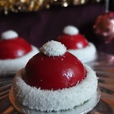 Santa Hat Cherry Matcha Dome Cakes Christmas Cake Mousse Cake Decoration Christmas Chocolate