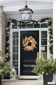 Outdoor ornament magnolia garland gold silver pottery barn. Elegant Christmas Porch Decorating Citrineliving