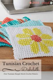 Free Tunisian Crochet Pattern Simple Summer Dishcloth