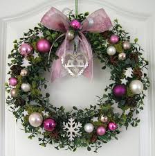 Weihnachtskranz Rosa Adventskranz Wandkranz Turkranz Weihnachten Kranz Kugeln Turkranz Weihnachten Weihnachtsdeko Rosa Weihnachtskranz