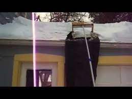 Keep both feet on the ground as no ladder is required ; Snow Removal From Roof With Diy Sliding Tool Youtube