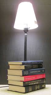 Custom Lamp Handcrafted From Books A Unique Book Lamp For Office Living Room Or Night Stand Or Bedroom You Provide Or Choose The Books Book Lamp Custom Lamp Shades White Lamp