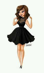 La Petite Robe Noire Filles De Bande Dessinee Dessin Dessin Fille