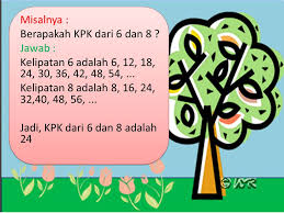 Mar 02, 2020 · kelipatan persekutuannya 8, 26, 24, 32, … (kelipatan yang sama dari 4 dan 8) nilai yang terkecil yaitu 8 maka, kpk dari 4 dan 8 yaitu 8. Faktor Dan Kelipatan Bilangan Oleh Lisdha Zumayanti Ppt Download