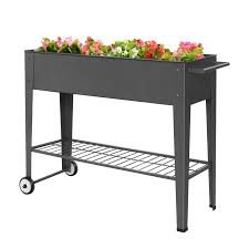 Pinnacle 950 X 350 X 800mm Charcoal Raised Mobile Garden Planter Garden Planters Planters Garden In The Woods