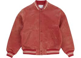 Supreme Worn Leather Varsity Jacket Red Leather Varsity Jackets Red Jacket Varsity Jacket
