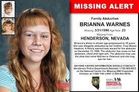 An amber alert was issued for emma after police said she was abuducted by her father from a kwik stop in danville. Brianna Warnes Age Now 23 Missing 03 31 1996 Missing From Henderson Nv Anyone Having Information Should Contact Hender Henderson Amber Alert Word Find