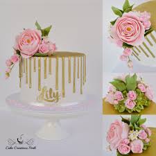 Birthday Gift Cake And Flowers 60th Birthday Cake Handmade Sugar Flowers Topped This Gold Drip Cake With H Bolos De Aniversario De 40 Anos Bolos De Aniversario Bolo De Aniversario Decorado
