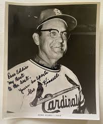 George Kissell d. 2008 Signiert Autogrammed Vintage Glossy 8x10 Foto SEHR  SELTEN St. Louis Cardinals