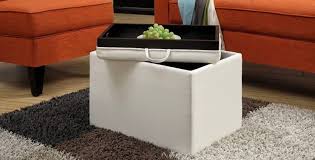 Modern round storage comfort ottoman foot stool with wooden legs cushioned top. 15 Best Ottoman Coffee Tables With Trays Decor Outline