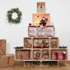Sapin De Noel 4s8l2h Grand Modele Simply A Box Caisse Bois Deco Noel Vitrine Noel