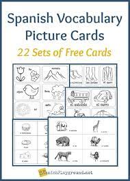 Spanish Vocabulary Picture Cards By Theme Spanish Playground Vocabulary Picture Cards Vocabulary Pictures Spanish Vocabulary