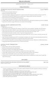 Their duties include predicting the return on investment for different stocks. Financial Analyst Corporate Resume Sample Mintresume