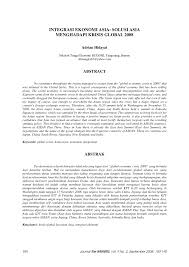 Pm malaysia umumkan reformasi ekonomi dengan mengurangi program yang berdasarkan ras. Pdf Integrasi Ekonomi Asia Solusi Asia Menghadapi Krisis Global 2008