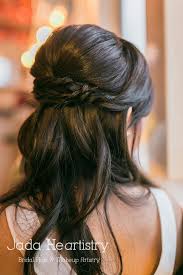 Bridal Braid Half Updo Hairstyle Jadaheartistry Asian Asian Wedding Hair Asian Hair Updo Long Hair Updo
