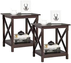 Amazon Com Yaheetech Sofa Side End Tables With Storage Shelf Bedside Side Table Nightstand For Bedroom L In 2020 Bedside Table Storage Bedside Side Tables End Tables