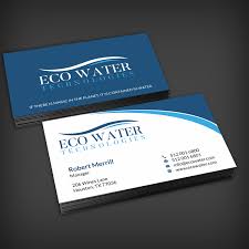 .ai,.psd,.eps format a business card can make a lasting impression. Professional Masculine Water Treatment Business Card Design For Eco Water Technologies Corp By Skydesign Design 18662550