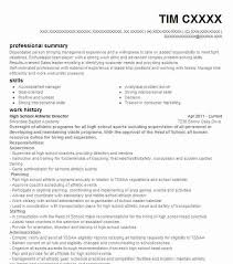 Free download sports and coaching resume template in word. High School Athletic Director Resume Example Livecareer